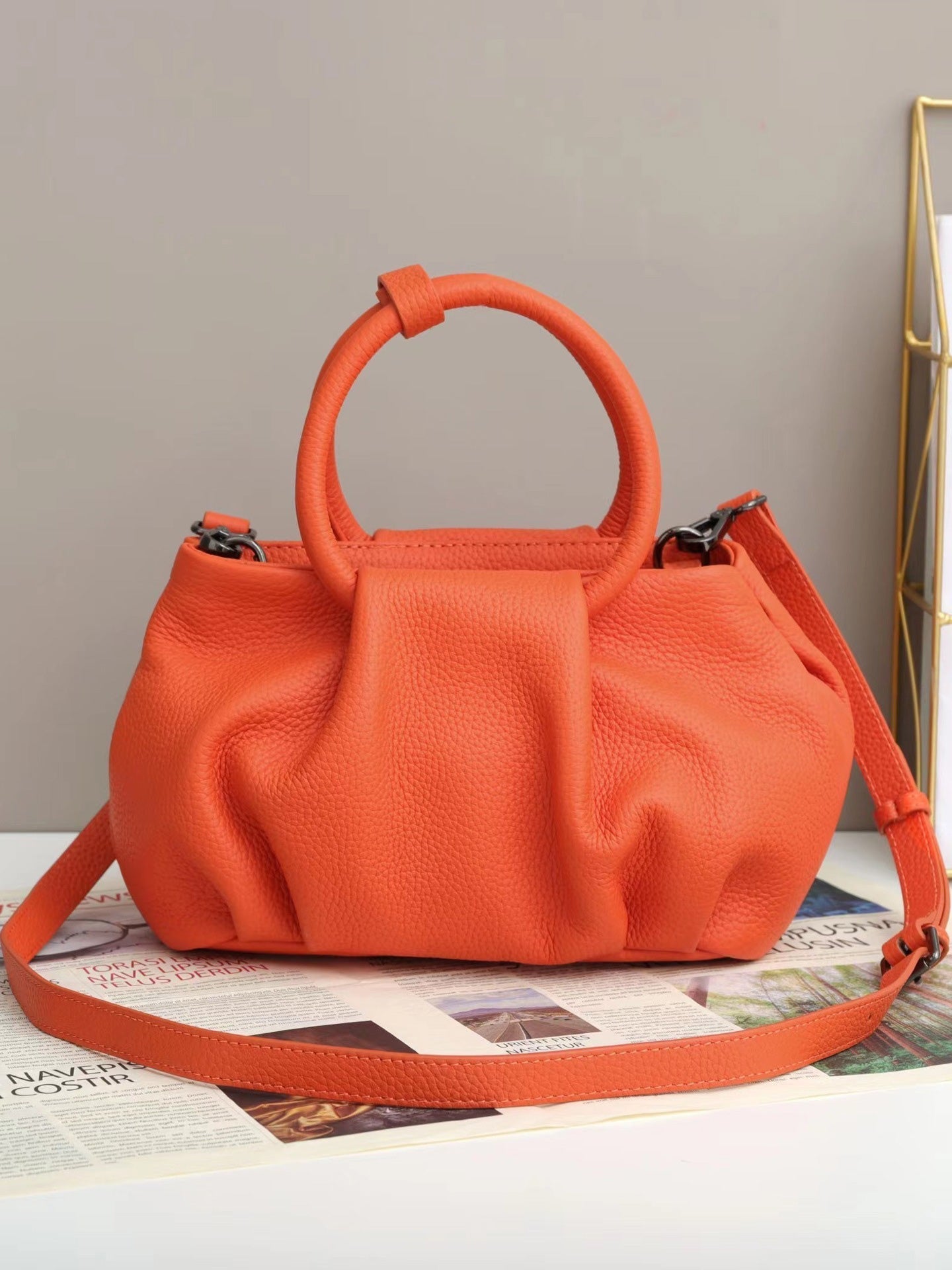 Women's Handbags Leather Crinkle Cloud Tote Crossbody Bag - LuckyFash™