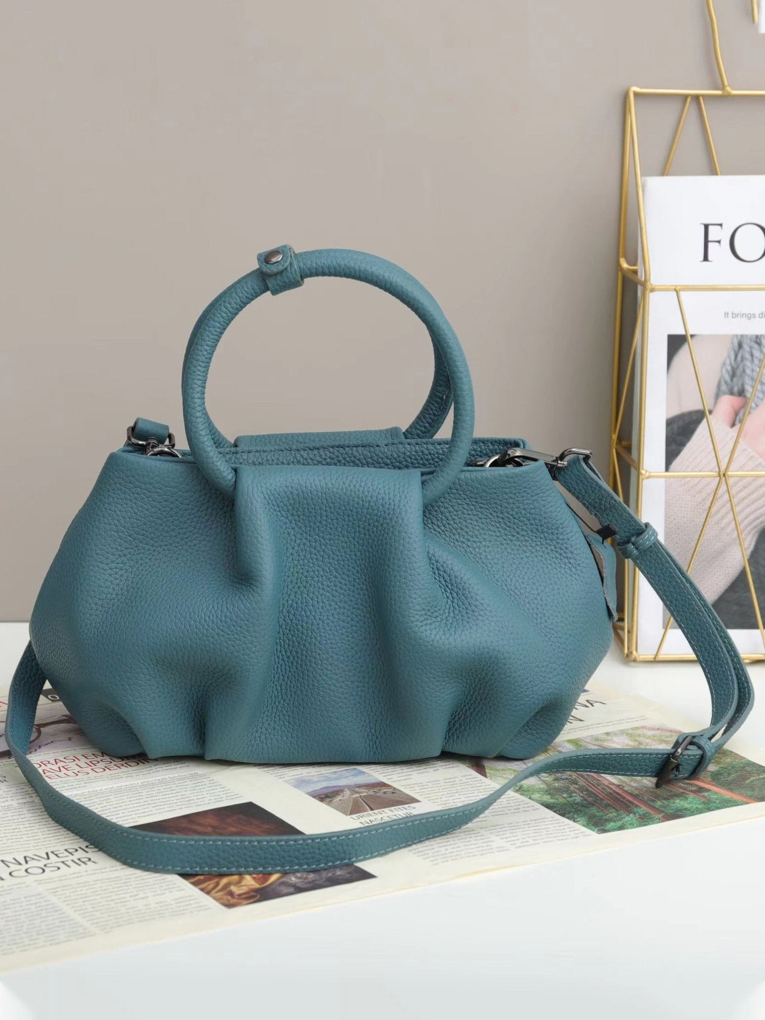 Women's Handbags Leather Crinkle Cloud Tote Crossbody Bag - LuckyFash™