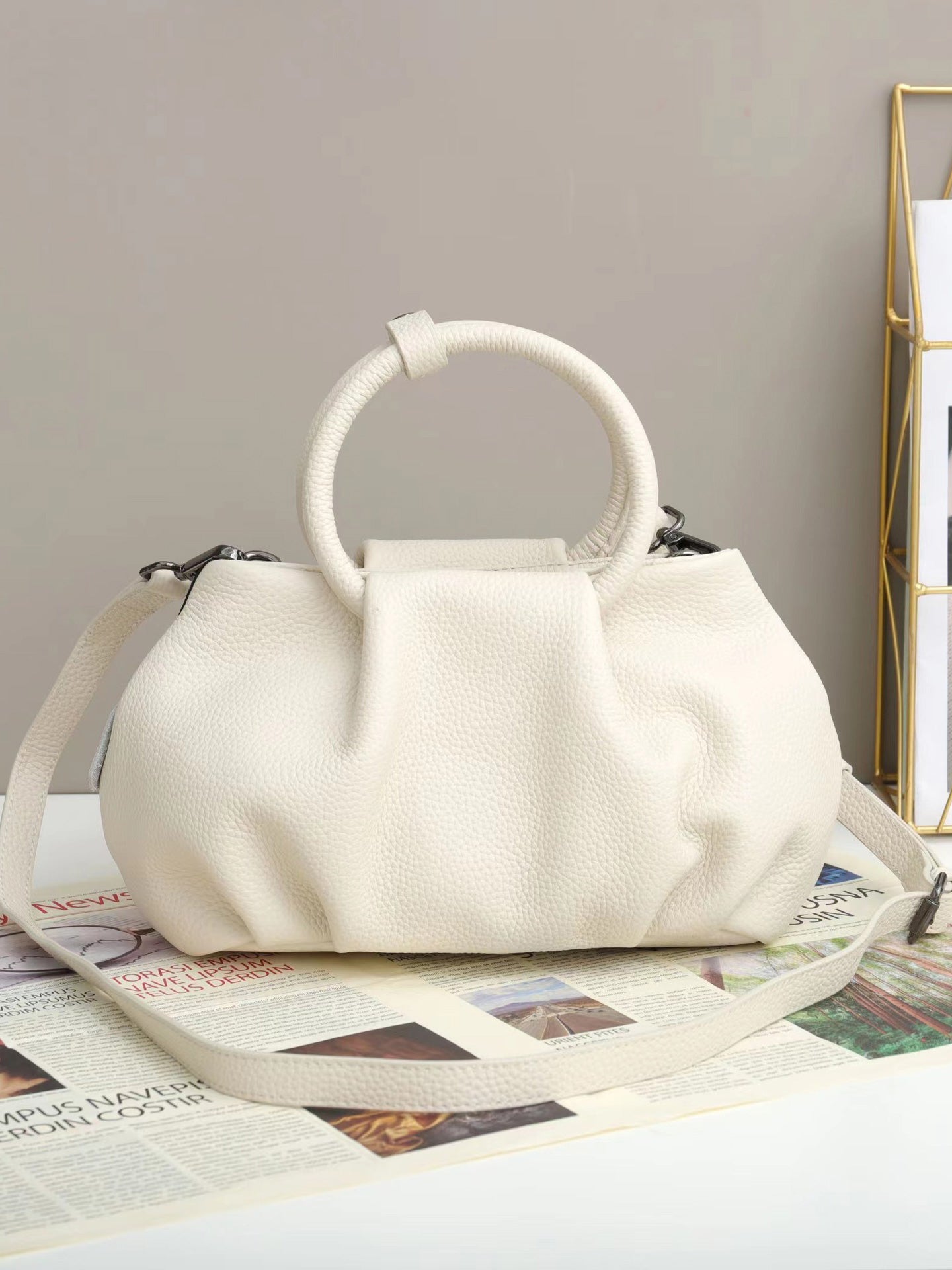 Women's Handbags Leather Crinkle Cloud Tote Crossbody Bag - LuckyFash™