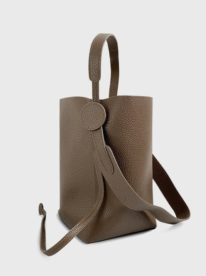 Women's Handbags Simple Leather Bucket Shoulder Crossbody Bag - LuckyFash™