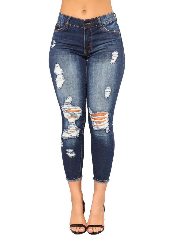 Women's High-Rise Skinny Ripped Jeans - LuckyFash™