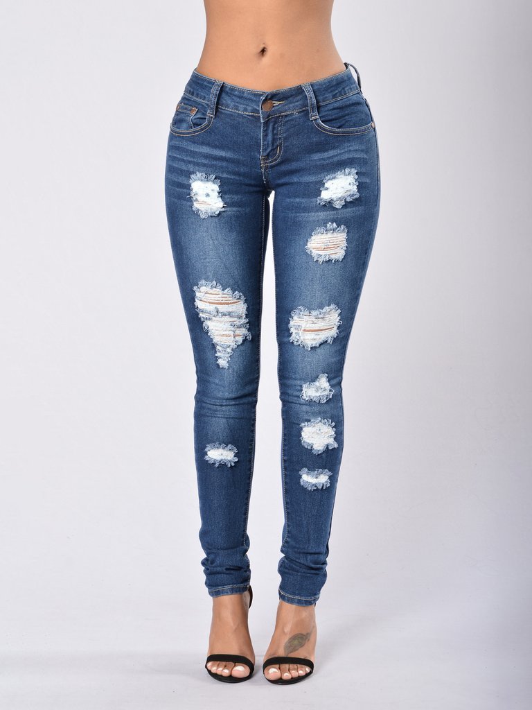Women's High-Rise Stretch Ragged Jeans - LuckyFash™