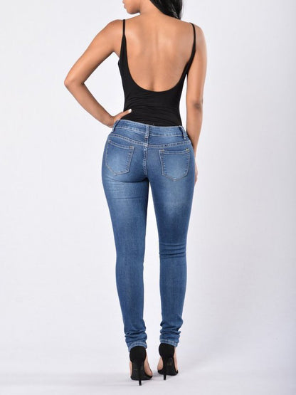 Women's High-Rise Stretch Ragged Jeans - LuckyFash™