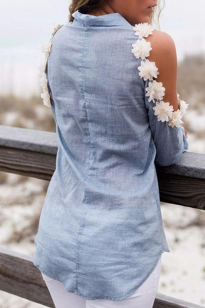 Women's Hollow Floral Shirt Top - LuckyFash™