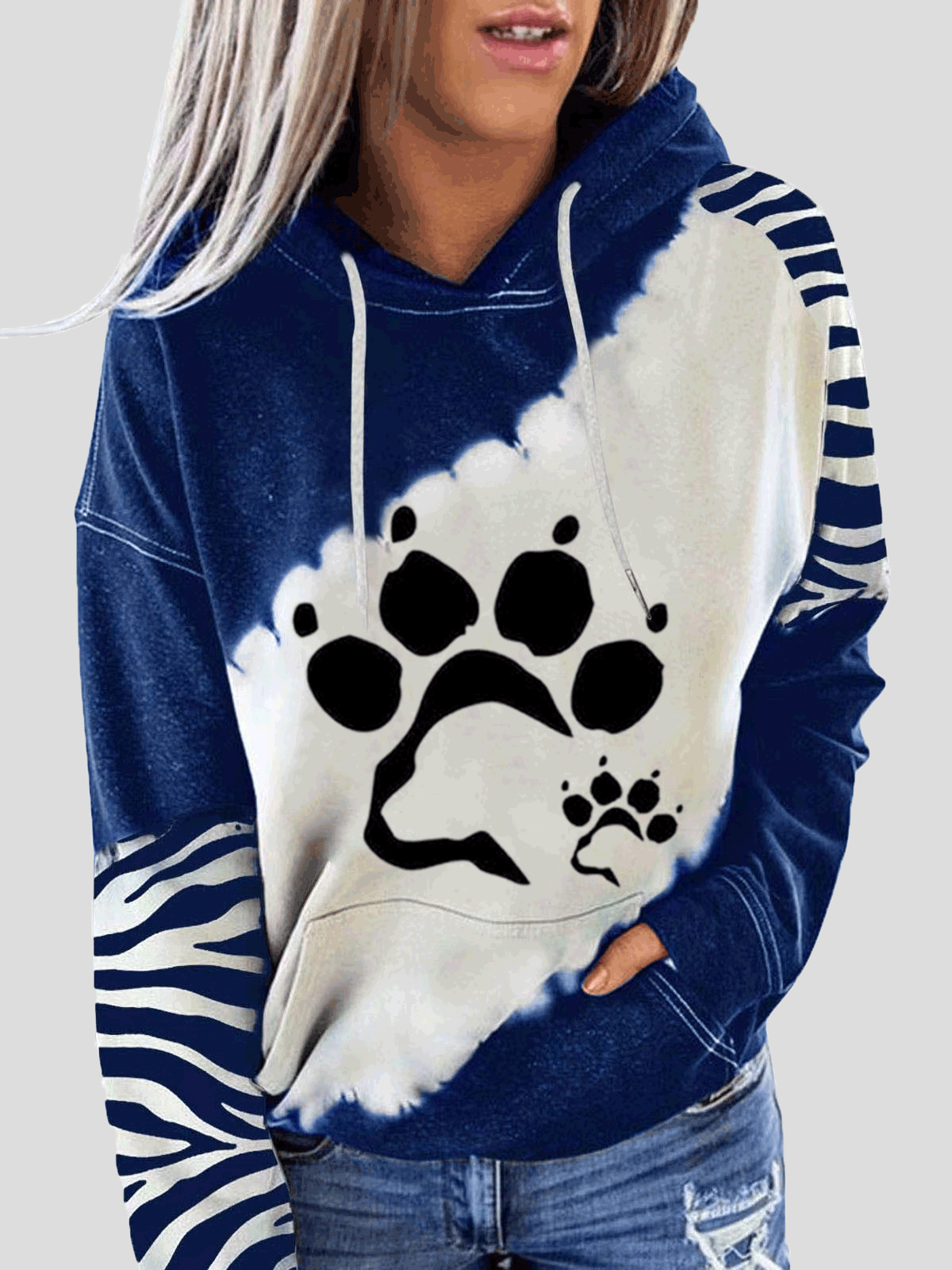 Women's Hoodies Animal Paw Long Sleeve Pocket Hoody - LuckyFash™