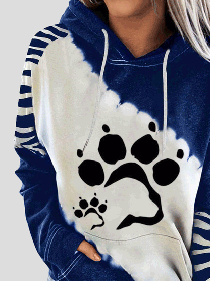 Women's Hoodies Animal Paw Long Sleeve Pocket Hoody - LuckyFash™