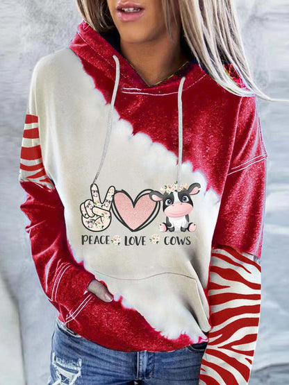 Women's Hoodies Animal Print Pocket Long Sleeve Hoodie - LuckyFash™