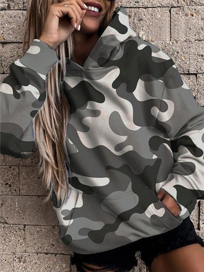 Hoodies Camouflage Print Pocket Casual Hoodie - LuckyFash™
