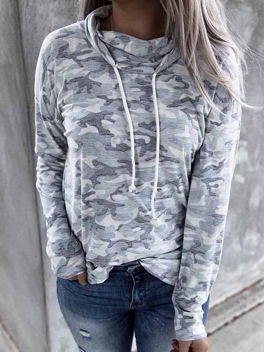 Women's Hoodies Casual Camouflage Print Long Sleeve Hoodie - LuckyFash™