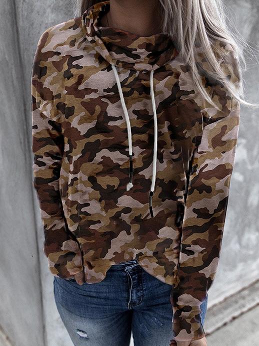Women's Hoodies Casual Camouflage Print Long Sleeve Hoodie - LuckyFash™