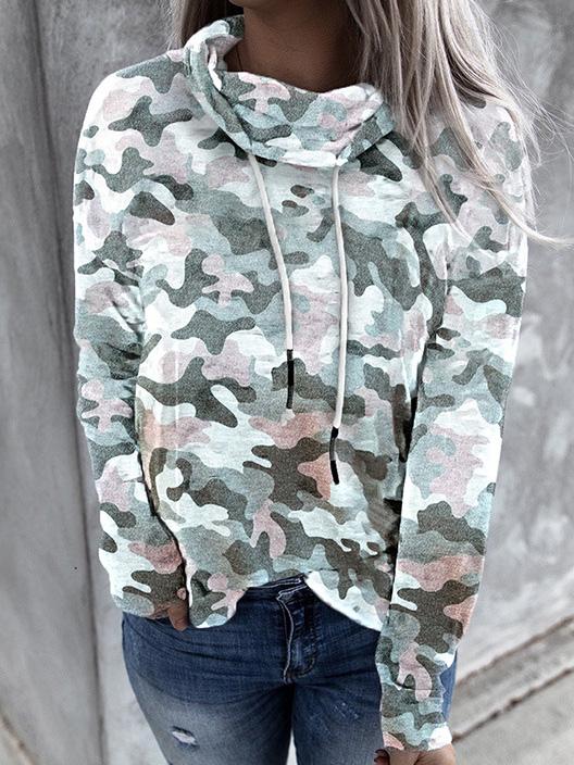 Women's Hoodies Casual Camouflage Print Long Sleeve Hoodie - LuckyFash™