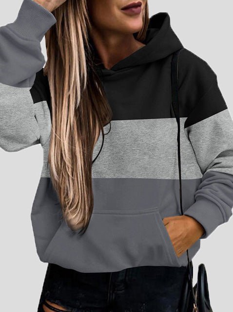 Women's Hoodies Casual Contrast Pocket Long Sleeve Hoody - LuckyFash™