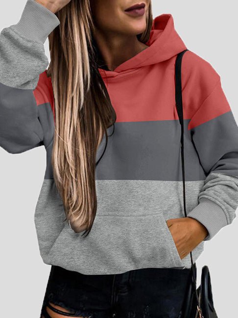 Women's Hoodies Casual Contrast Pocket Long Sleeve Hoody - LuckyFash™