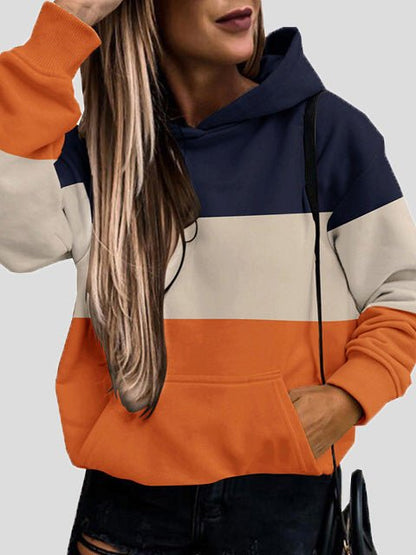 Women's Hoodies Casual Contrast Pocket Long Sleeve Hoody - LuckyFash™