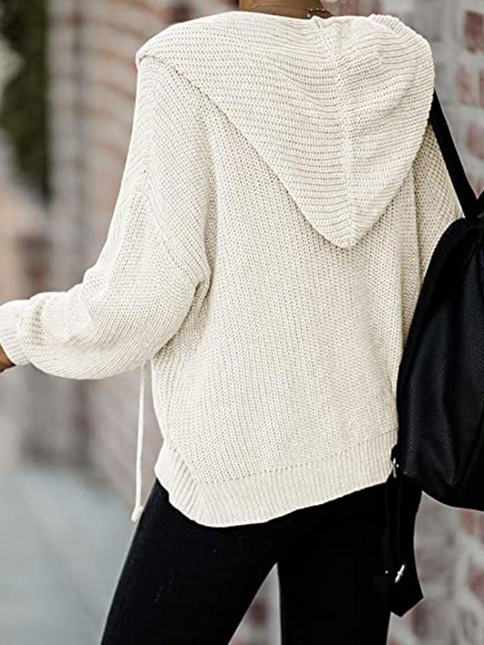 Women's Hoodies Casual Drawstring Zipper Sweater Cardigan Hoodie - LuckyFash™