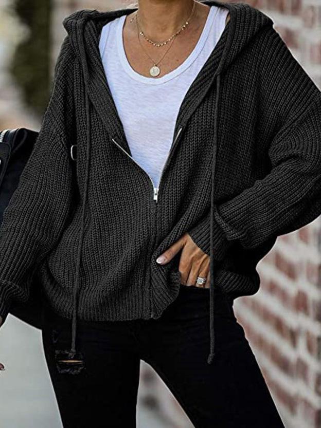 Women's Hoodies Casual Drawstring Zipper Sweater Cardigan Hoodie - LuckyFash™