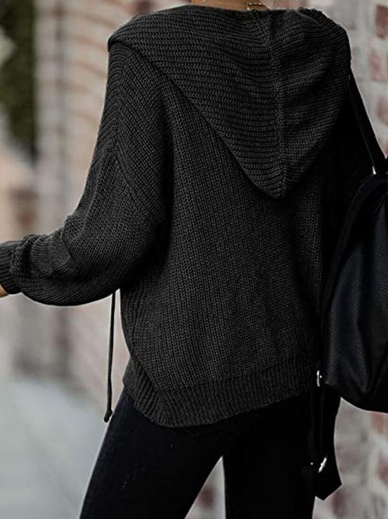 Women's Hoodies Casual Drawstring Zipper Sweater Cardigan Hoodie - LuckyFash™