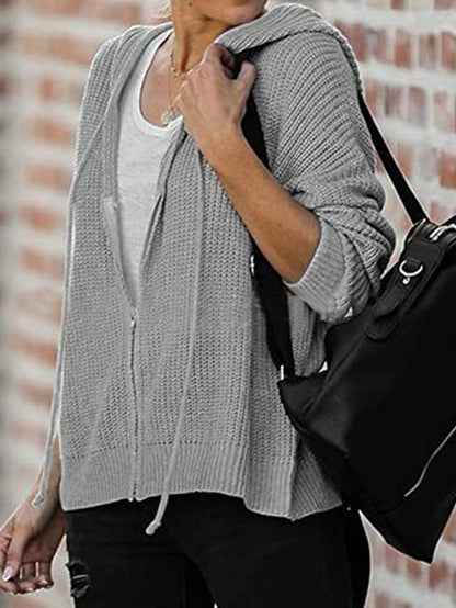 Women's Hoodies Casual Drawstring Zipper Sweater Cardigan Hoodie - LuckyFash™
