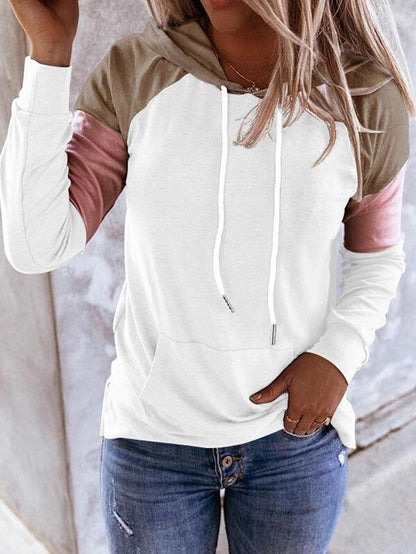 Women's Hoodies Casual Long Sleeve Drawstring Colorblock Hoodie - LuckyFash™