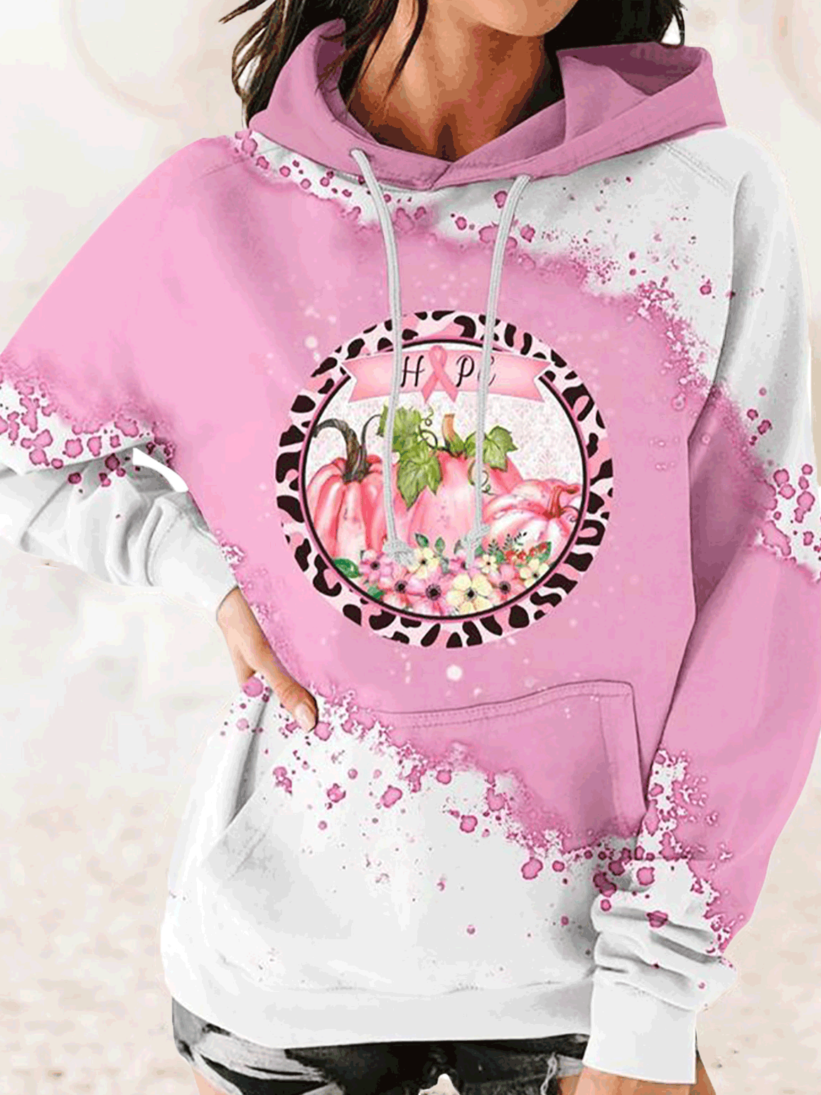 Women's Hoodies Casual Print Pocket Drawstring Hoody - LuckyFash™