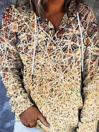 Women's Hoodies Casual Printed Pocket Long Sleeve Drawstring Hoodie - LuckyFash™