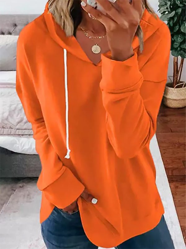 Women's Hoodies Casual Solid Drawstring Long Sleeve Hoody - LuckyFash™