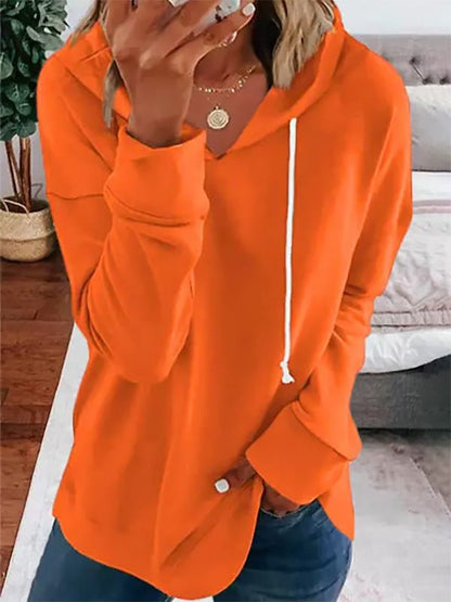 Women's Hoodies Casual Solid Drawstring Long Sleeve Hoody - LuckyFash™