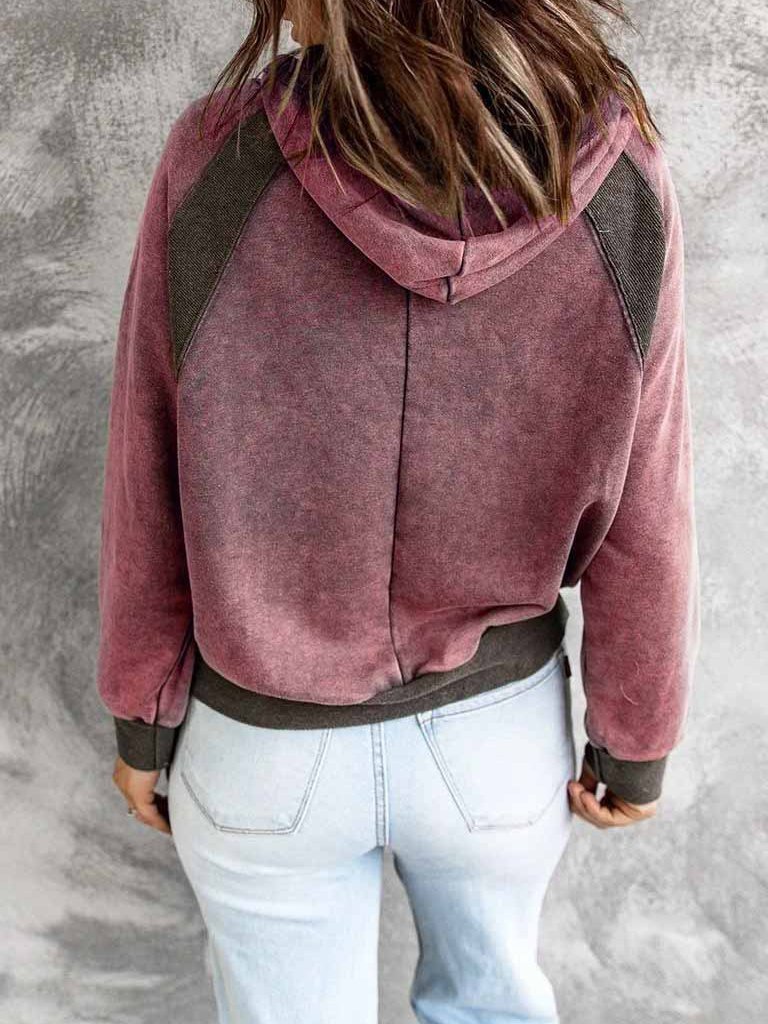 Women's Hoodies Casual Stitching Drawstring Long Sleeve Hoody - LuckyFash™