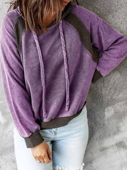 Women's Hoodies Casual Stitching Drawstring Long Sleeve Hoody - LuckyFash™