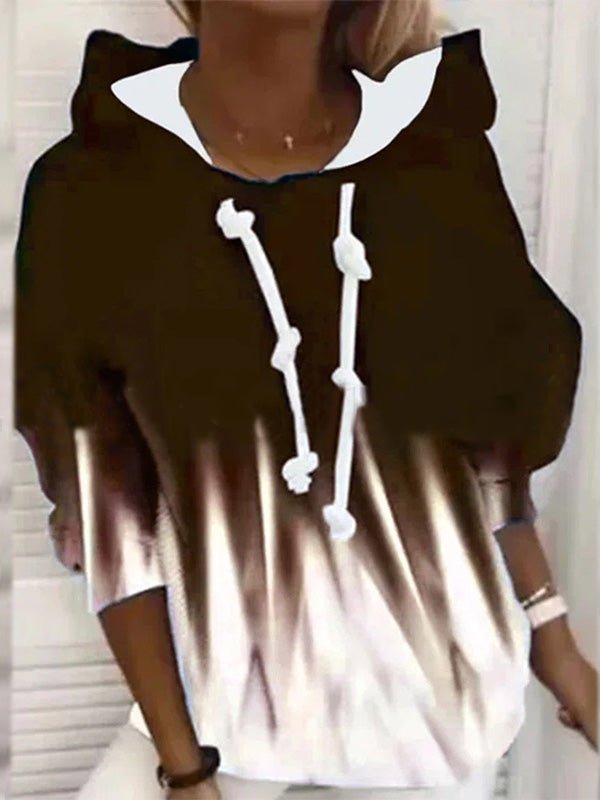Women's Hoodies Casual Tie Dye Printed Drawstring Long Sleeve Hoody - LuckyFash™