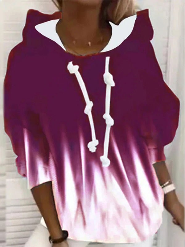 Women's Hoodies Casual Tie Dye Printed Drawstring Long Sleeve Hoody - LuckyFash™