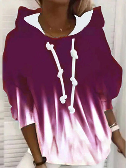 Women's Hoodies Casual Tie Dye Printed Drawstring Long Sleeve Hoody - LuckyFash™