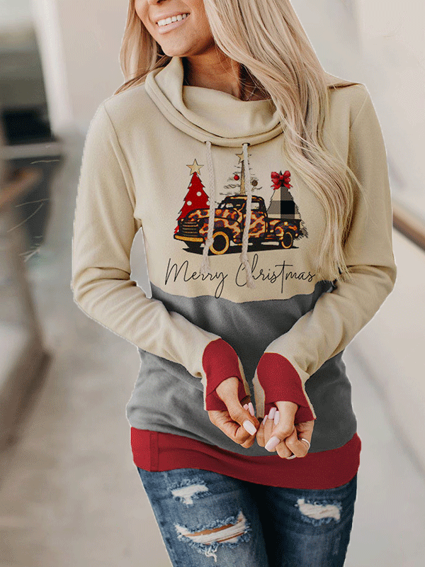 Women's Hoodies Christmas Cartoon Plant Drawstring Long Sleeve Hoodie - LuckyFash™