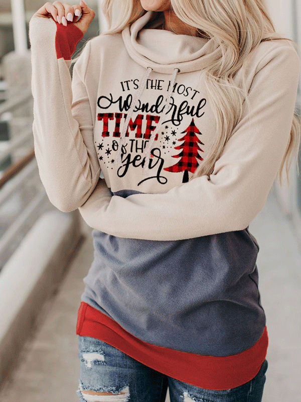 Women's Hoodies Christmas Cartoon Plant Drawstring Long Sleeve Hoodie - LuckyFash™