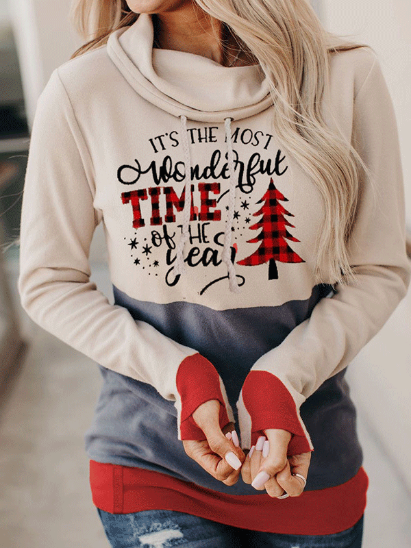 Women's Hoodies Christmas Cartoon Plant Drawstring Long Sleeve Hoodie - LuckyFash™