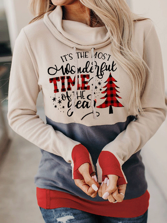 Women's Hoodies Christmas Cartoon Plant Drawstring Long Sleeve Hoodie - LuckyFash™