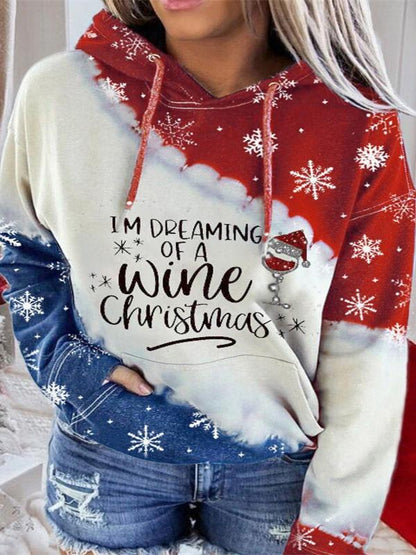 Women's Hoodies Christmas Print Pocket Drawstring Casual Hoodie - LuckyFash™