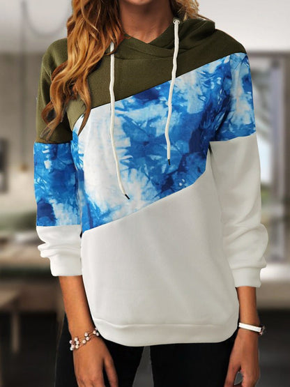 Women's Hoodies Colorblock Long Sleeve Drawstring Hoody - LuckyFash™