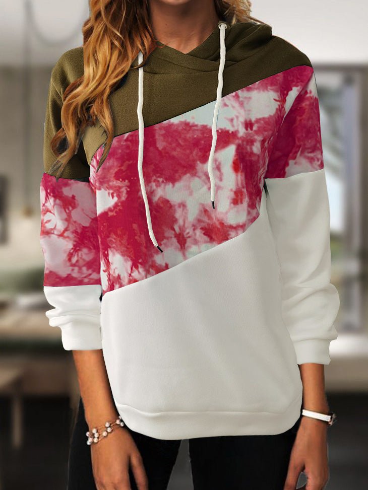 Women's Hoodies Colorblock Long Sleeve Drawstring Hoody - LuckyFash™