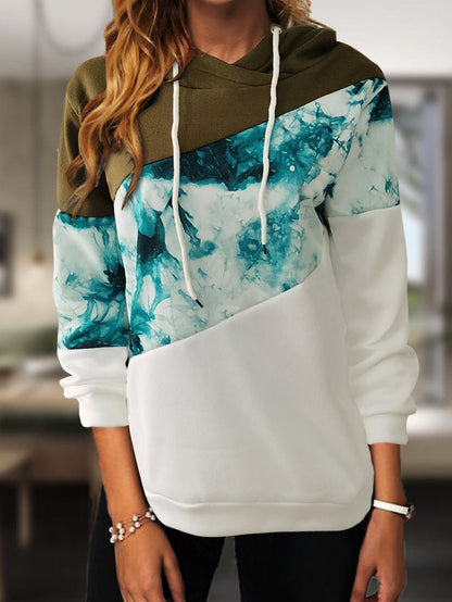 Women's Hoodies Colorblock Long Sleeve Drawstring Hoody - LuckyFash™