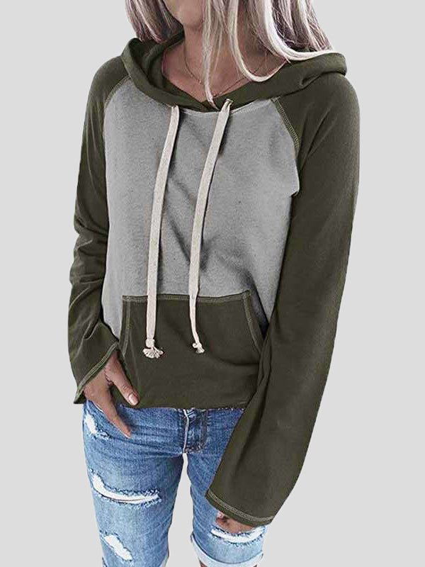 Women's Hoodies Colorblock Pocket Long Sleeve Casual Hoody - LuckyFash™