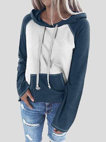 Women's Hoodies Colorblock Pocket Long Sleeve Casual Hoody - LuckyFash™