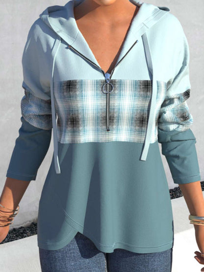 Hoodies Colorblock Zip Long Sleeve Hoody - LuckyFash™