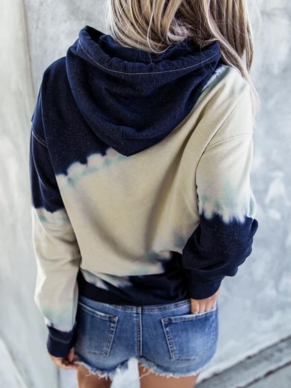 Hoodies Contrast Letter Print Pocket Long Sleeve Hoodie - LuckyFash™