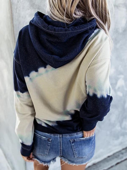 Hoodies Contrast Letter Print Pocket Long Sleeve Hoodie - LuckyFash™