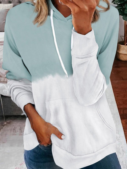 Women's Hoodies Contrast Pocket Drawstring Long Sleeve Hoodie - LuckyFash™