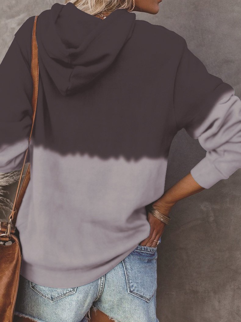 Women's Hoodies Contrast Pocket Drawstring Long Sleeve Hoodie - LuckyFash™