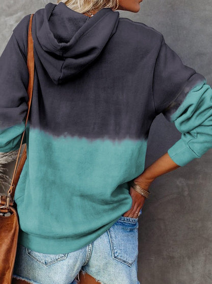 Women's Hoodies Contrast Pocket Drawstring Long Sleeve Hoodie - LuckyFash™