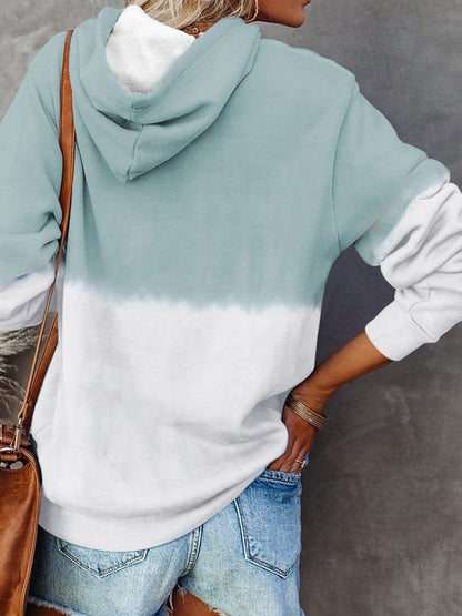 Women's Hoodies Contrast Pocket Drawstring Long Sleeve Hoodie - LuckyFash™