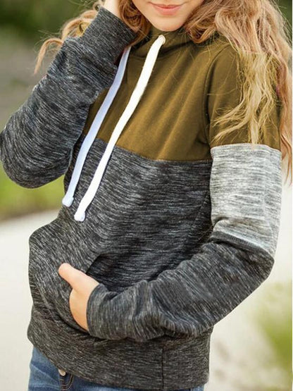 Women's Hoodies Contrast Stitching Pocket Long Sleeve Hoodie - LuckyFash™